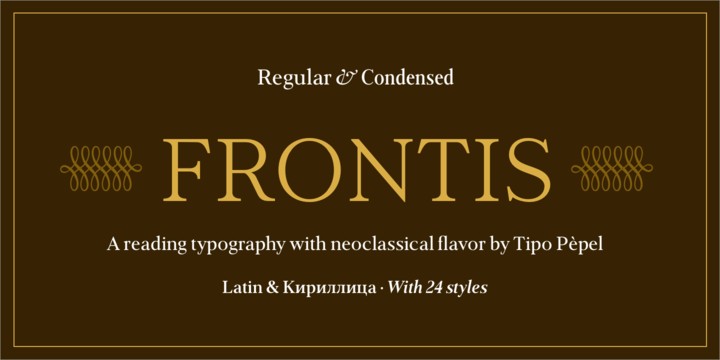 Przykład czcionki Frontis DemiBold Italic